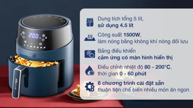 So sánh giá Nồi chiên không dầu Bear 4.5 lít QZG-A15T2 rẻ nhất? - Ảnh 9
