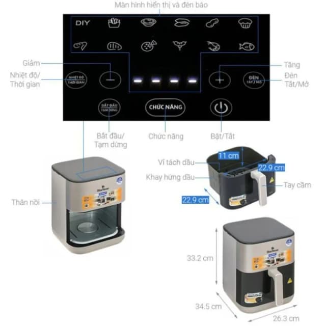 So sánh giá Nồi chiên không dầu BlueStone 6 lít AFB-5867 rẻ nhất? - Ảnh 16