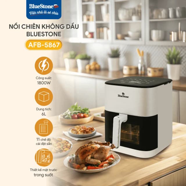 So sánh giá Nồi chiên không dầu BlueStone 6 lít AFB-5867 rẻ nhất? - Ảnh 4