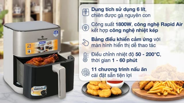 So sánh giá Nồi chiên không dầu BlueStone 6 lít AFB-5867 rẻ nhất? - Ảnh 7