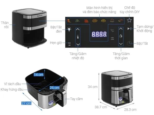 So sánh giá Nồi chiên không dầu BlueStone 9 lít AFB-5886 rẻ nhất? - Ảnh 15