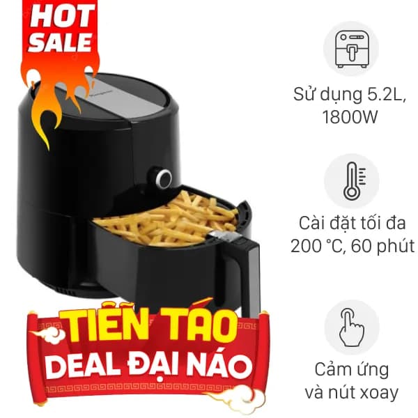 So sánh giá Nồi chiên không dầu Kangaroo 5.2 lít KG55AF1 rẻ nhất? - Ảnh 12