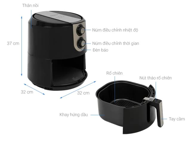 So sánh giá Nồi chiên không dầu Kangaroo 5.2 lít KG55AF1 rẻ nhất? - Ảnh 4