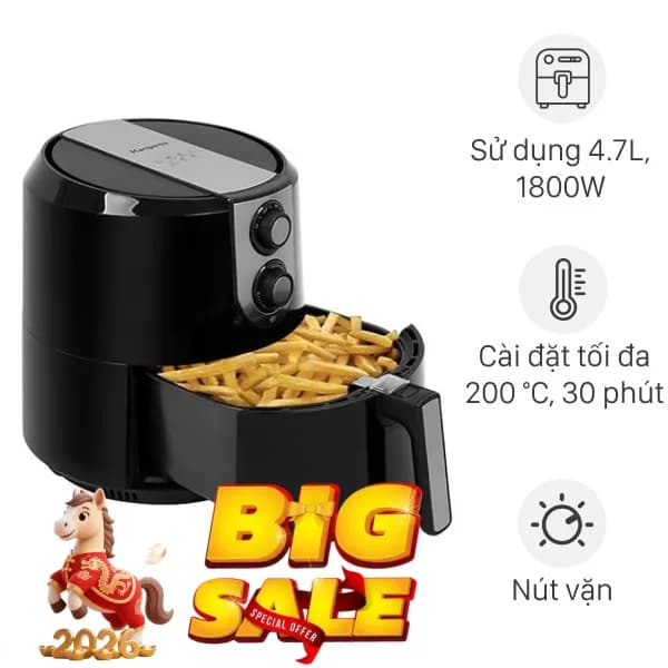 So sánh giá Nồi chiên không dầu Kangaroo 5.2 lít KG55AF1 rẻ nhất? - Ảnh 6