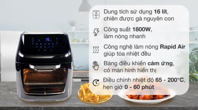 Top 1 so sánh giá Nồi chiên không dầu Paveden 16 lít PAF-1622 - Tìm sản phẩm giá rẻ nhất - Ảnh 11