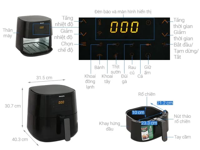 So sánh giá Nồi chiên không dầu Philips 6.2 lít HD9280/90 rẻ nhất? - Ảnh 7