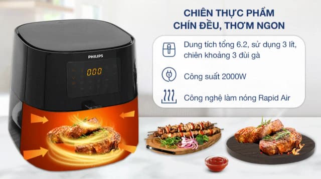 So sánh giá Nồi chiên không dầu Philips 6.2 lít HD9280/90 rẻ nhất? - Ảnh 10