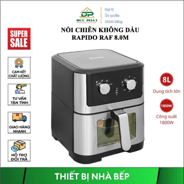 Top 1 so sánh giá Nồi chiên không dầu Rapido RAF-8.0M 8 lít - Tìm sản phẩm giá rẻ nhất - Ảnh 17