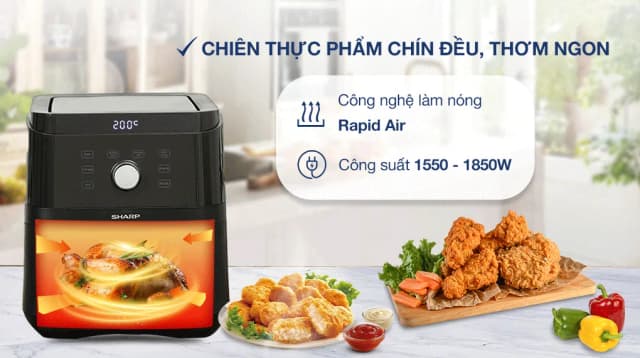 So sánh giá Nồi chiên không dầu Sharp 6 lít KF-AF60EV-BK rẻ nhất? - Ảnh 13