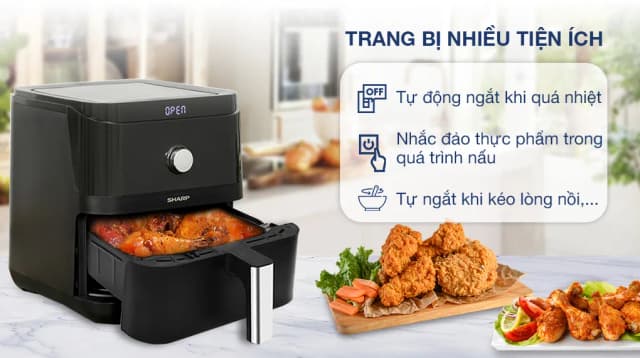 So sánh giá Nồi chiên không dầu Sharp 6 lít KF-AF60EV-BK rẻ nhất? - Ảnh 3