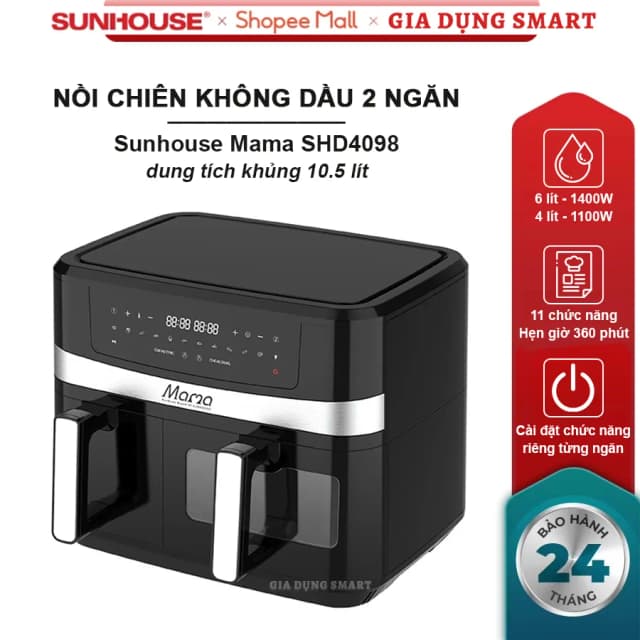 So sánh giá Nồi chiên không dầu Sunhouse 10 lít SHD4098 rẻ nhất? - Ảnh 16
