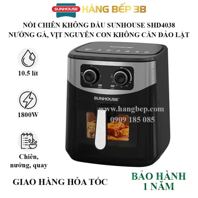 So sánh giá Nồi chiên không dầu Sunhouse 10 lít SHD4098 rẻ nhất? - Ảnh 19