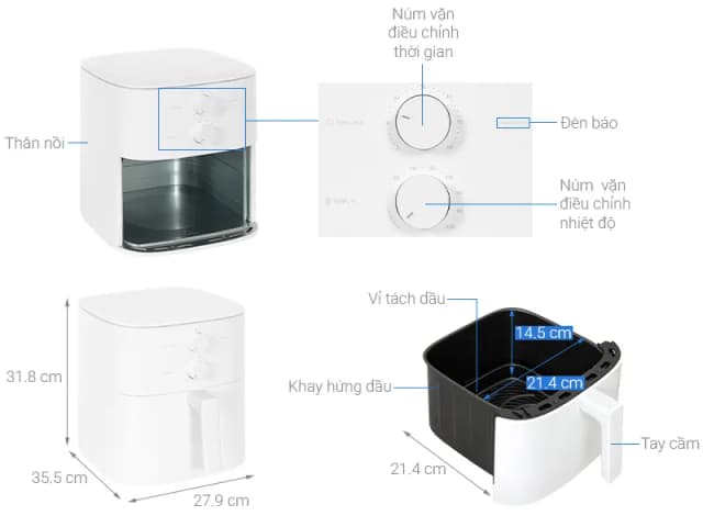 So sánh giá Nồi chiên không dầu Xiaomi Air Fryer Essential 6 lít BHR8588EU rẻ nhất? - Ảnh 9