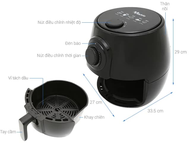 Top 1 so sánh giá Nồi chiên không dầu Mishio MK-01 3.8 lít - Tìm sản phẩm giá rẻ nhất - Ảnh 4