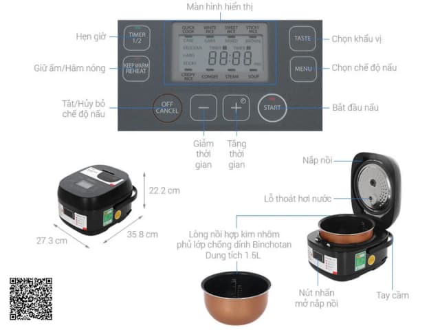 So sánh giá Nồi cơm cao tần Toshiba 1.5 lít RC-15IP1UVN(K) rẻ nhất? - Ảnh 17