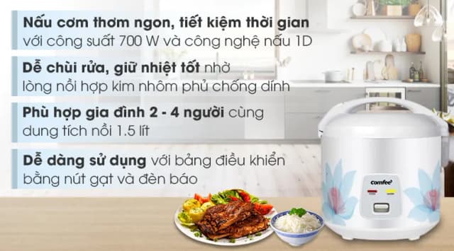 Top 1 so sánh giá Nồi cơm nắp gài Comfee 1.5 lít CR-CM1520(D) - Tìm sản phẩm giá rẻ nhất - Ảnh 7
