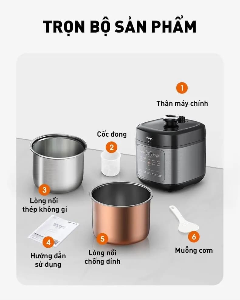 Nồi cơm điện tử áp suất Joyoung 5 lít JHPC-5100 - Giá rẻ nhất hôm nay - Ảnh 77