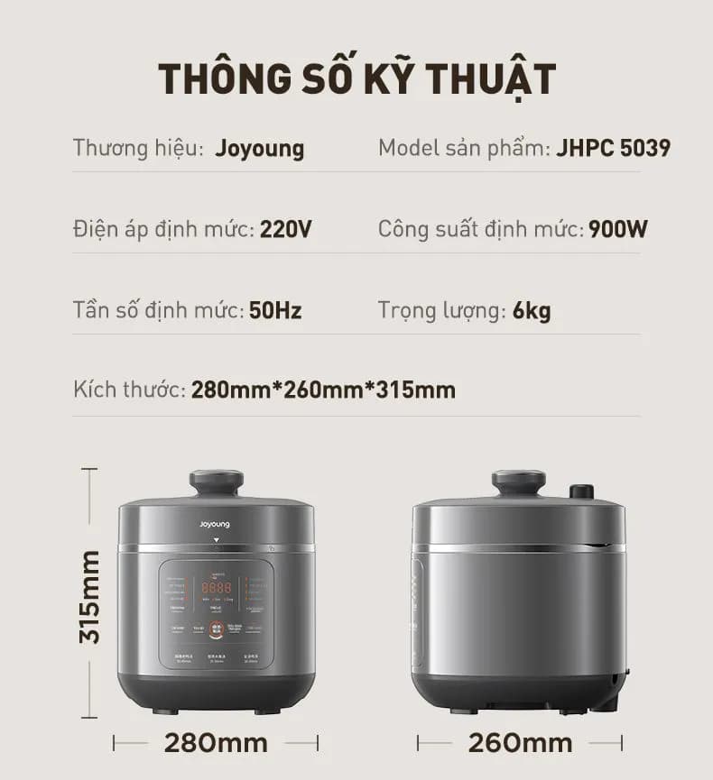Nồi cơm điện tử áp suất Joyoung 5 lít JHPC-5100 - Giá rẻ nhất hôm nay - Ảnh 84