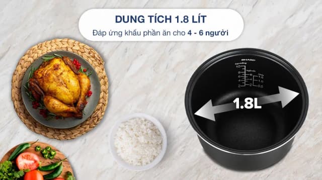 So sánh giá Nồi cơm điện tử Sharp 1.8 lít KS-COM194EV-BK rẻ nhất? - Ảnh 18