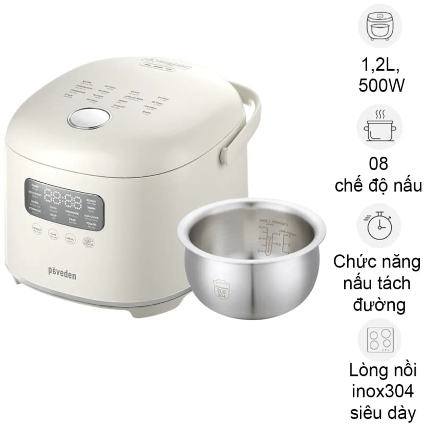 Nồi cơm nắp rời Paveden 5.6 lít PRC-619GR - Giá rẻ nhất hôm nay - Ảnh 13