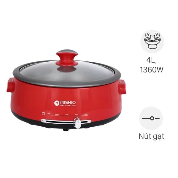 So sánh giá Nồi lẩu điện Mishio MK-348 4 lít rẻ nhất? - Ảnh 2