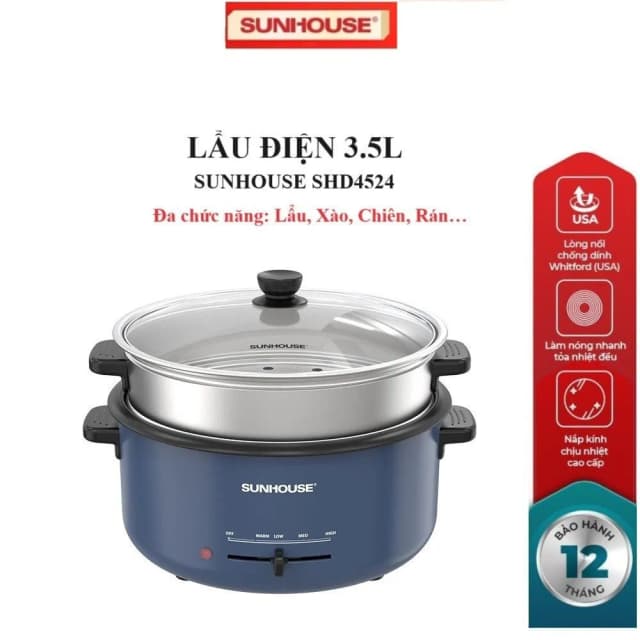 So sánh giá Nồi lẩu điện Sunhouse SHD4524 3.5 lít rẻ nhất? - Ảnh 10