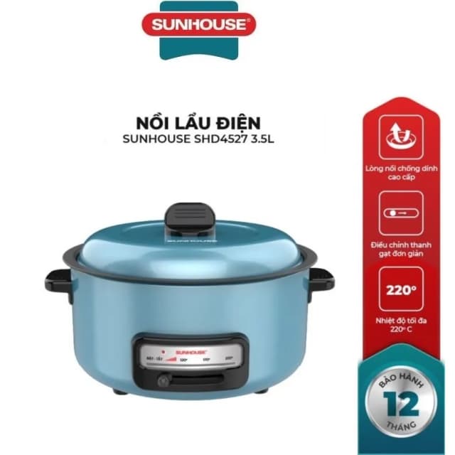 Top 1 so sánh giá Nồi lẩu điện Sunhouse SHD4527 3.5 lít - Tìm sản phẩm giá rẻ nhất - Ảnh 2