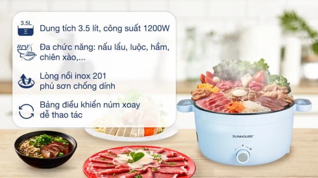 Top 1 so sánh giá Nồi lẩu điện Sunhouse SHD4527 3.5 lít - Tìm sản phẩm giá rẻ nhất - Ảnh 51