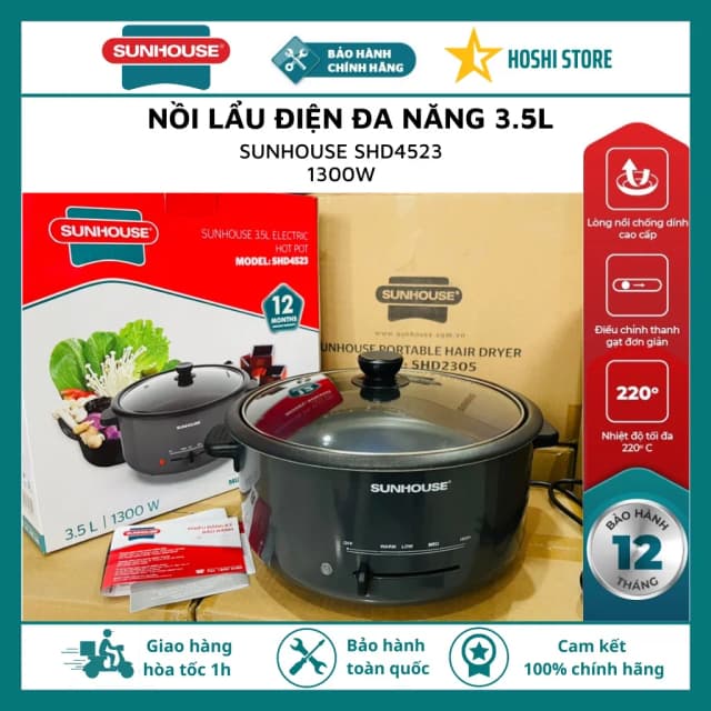 Top 1 so sánh giá Nồi lẩu điện Sunhouse SHD4527 3.5 lít - Tìm sản phẩm giá rẻ nhất - Ảnh 55
