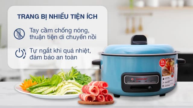 Top 1 so sánh giá Nồi lẩu điện Sunhouse SHD4527 3.5 lít - Tìm sản phẩm giá rẻ nhất - Ảnh 7