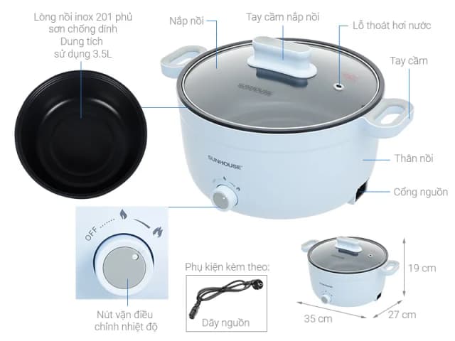 Top 1 so sánh giá Nồi lẩu điện Sunhouse SHD4527 3.5 lít - Tìm sản phẩm giá rẻ nhất - Ảnh 69