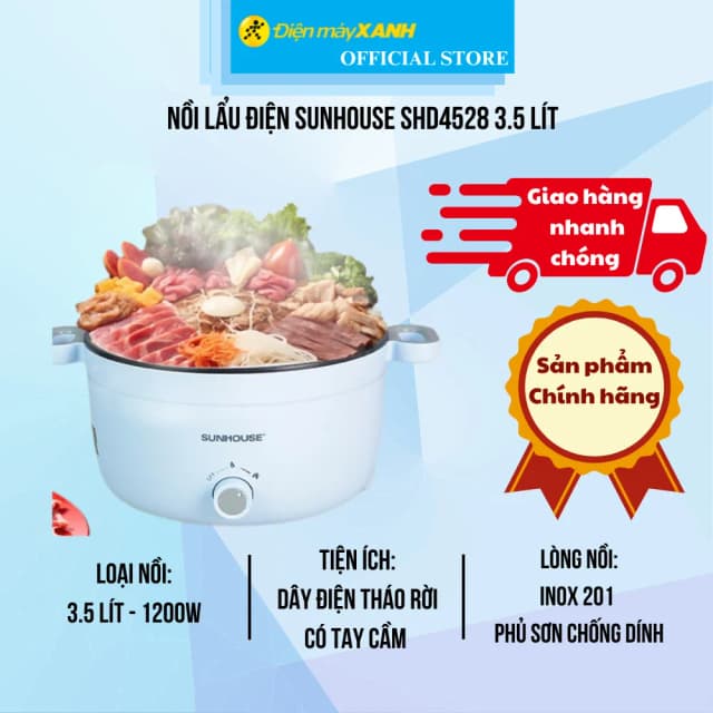 Top 1 so sánh giá Nồi lẩu điện Sunhouse SHD4527 3.5 lít - Tìm sản phẩm giá rẻ nhất - Ảnh 79
