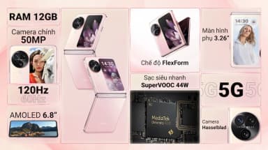 Điện thoại OPPO Find N3 Flip 5G 12GB/256GB Hồng - 4
