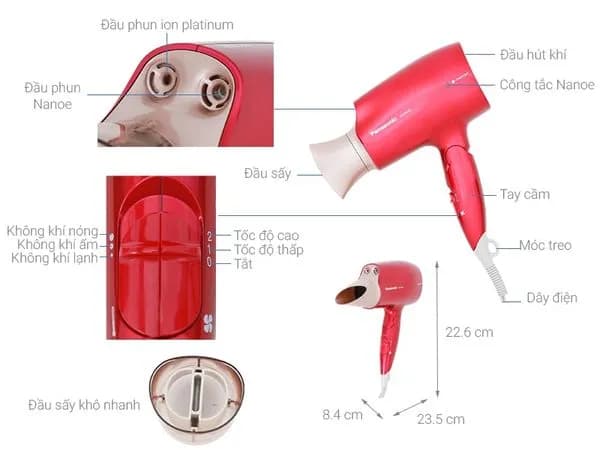 Máy sấy tóc Panasonic EH-NA45RP645 - Giá rẻ nhất hôm nay - Ảnh 4