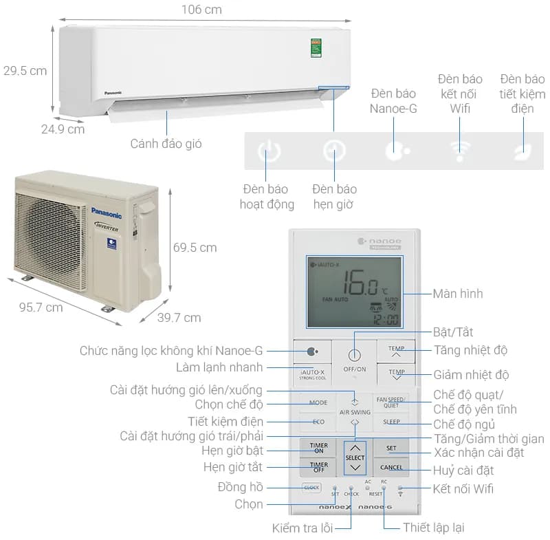 Máy lạnh Panasonic Inverter 2.5 HP CU/CS-U24BKH-8 - Giá rẻ nhất hôm nay - Ảnh 12