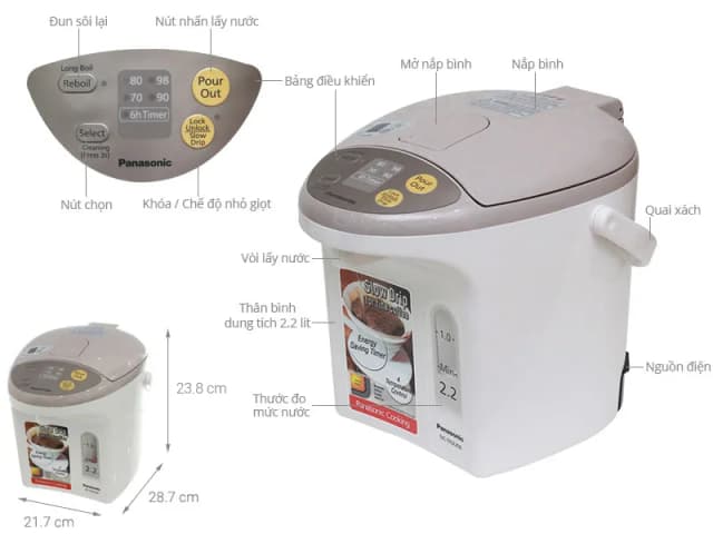 Top 1 so sánh giá Bình thủy điện Panasonic NC-EG2200CSY 2.2 lít - Tìm sản phẩm giá rẻ nhất - Ảnh 4