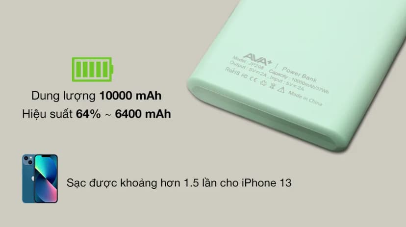 So sánh giá Pin sạc dự phòng Polymer 10.000mAh 10W AVA+ JP208 - Tìm sản phẩm giá rẻ nhất - Ảnh 3