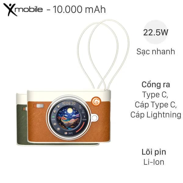 So sánh giá Pin sạc dự phòng 10000mAh Type C PD 22.5W Xmobile SnapGo GS-M3 kèm Cáp Lightning và Type C - Tìm sản phẩm giá rẻ nhất - Ảnh 2