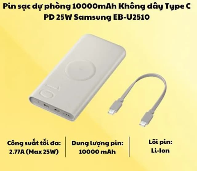So sánh giá Pin sạc dự phòng 10000mAh Không dây Type C PD 25W Samsung EB-U2510 rẻ nhất? - Ảnh 4