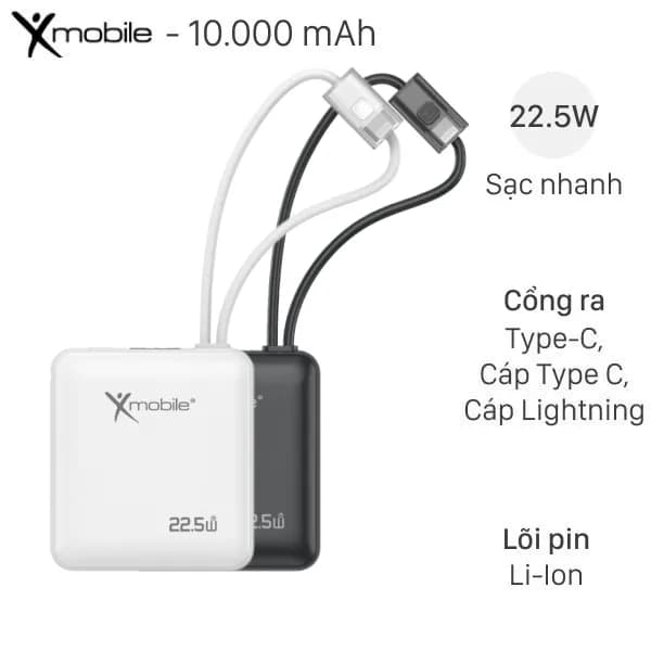 Pin sạc dự phòng 10000mAh Type C PD 22.5W Xmobile NeoMice GN-82 kèm Cáp Lightning và Type C - Giá rẻ nhất hôm nay - Ảnh 9