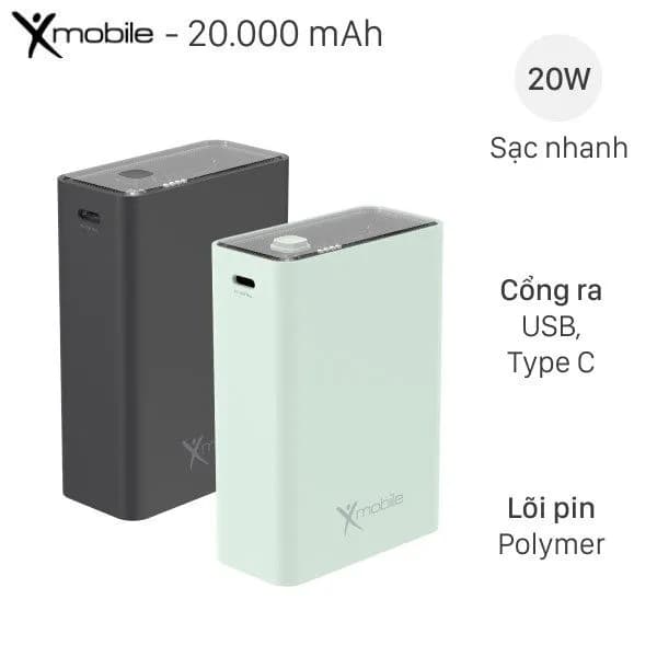 Pin sạc dự phòng 20000mAh Type C PD QC 3.0 100W Xmobile GN-100 - Giá rẻ nhất hôm nay - Ảnh 9