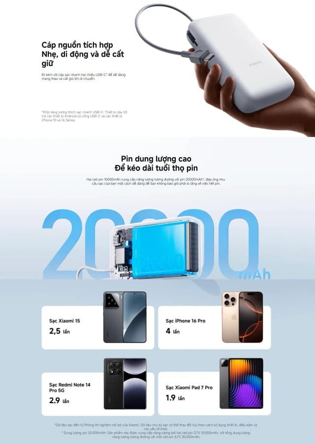 So sánh giá Pin sạc dự phòng 20000mAh Type C PD QC 3.0 22.5W Xiaomi PB2020MI kèm Cáp Type C rẻ nhất? - Ảnh 14