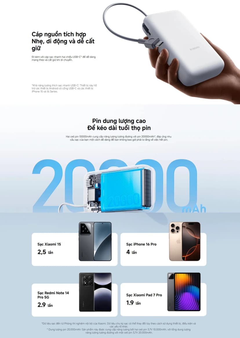 So sánh giá Pin sạc dự phòng 20000mAh Type C PD QC 3.0 22.5W Xiaomi PB2020MI kèm Cáp Type C - Tìm sản phẩm giá rẻ nhất - Ảnh 14