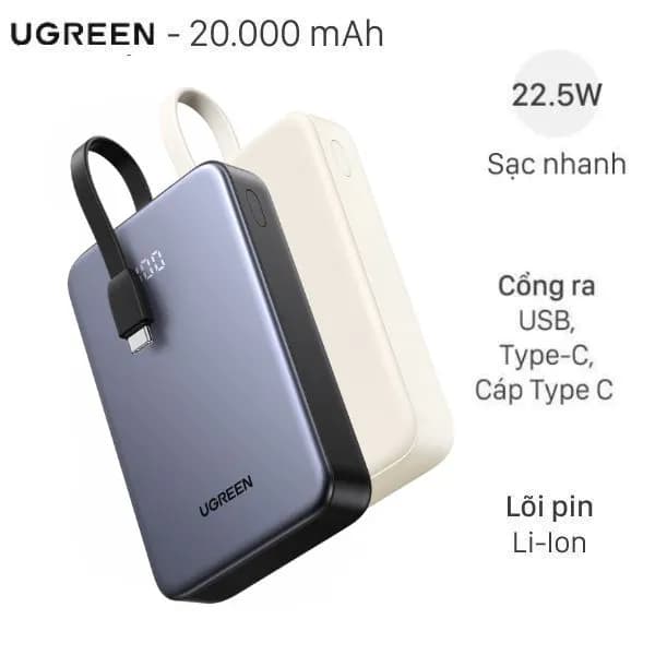 So sánh giá Pin sạc dự phòng 20000mAh Type C PD QC 3.0 30W Ugreen PB528 kèm Cáp Type C rẻ nhất? - Ảnh 13