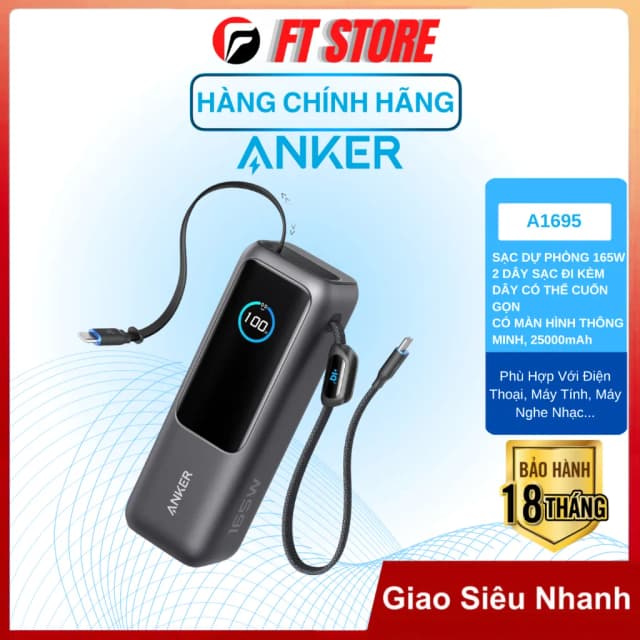 So sánh giá Pin sạc dự phòng 25000mAh Type C PD QC 3.0 165W Anker Zolo A1695 kèm cáp dây rút Type C rẻ nhất? - Ảnh 14