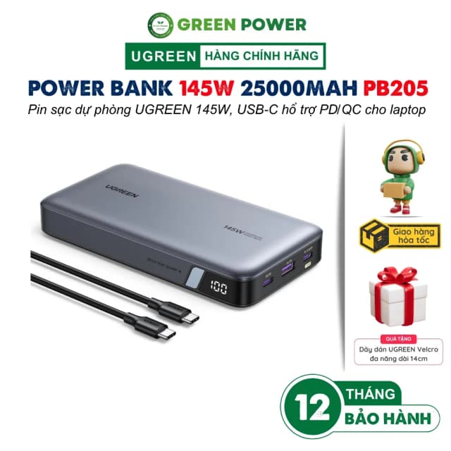 Top 1 so sánh giá Pin sạc dự phòng 25000mAh Type C PD QC 3.0 200W Ugreen PB728 kèm Cáp Dây Rút Type C - Tìm sản phẩm giá rẻ nhất - Ảnh 12