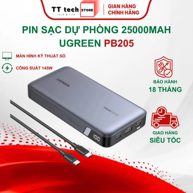 Top 1 so sánh giá Pin sạc dự phòng 25000mAh Type C PD QC 3.0 200W Ugreen PB728 kèm Cáp Dây Rút Type C - Tìm sản phẩm giá rẻ nhất - Ảnh 18