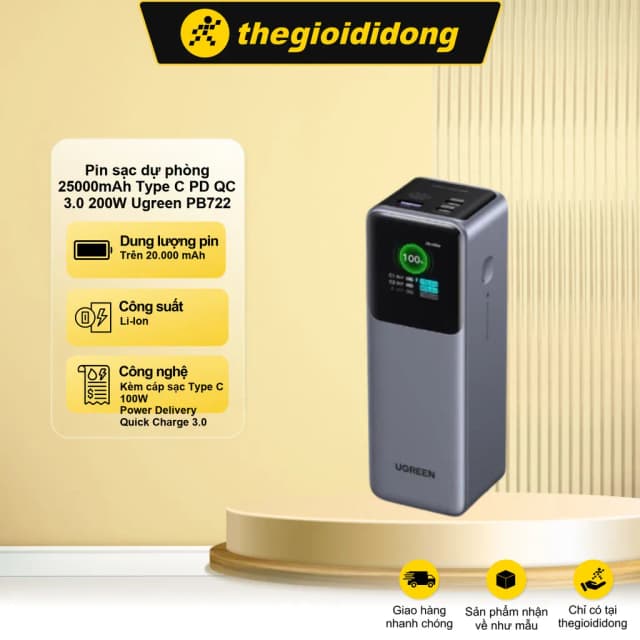 Top 1 so sánh giá Pin sạc dự phòng 25000mAh Type C PD QC 3.0 200W Ugreen PB728 kèm Cáp Dây Rút Type C - Tìm sản phẩm giá rẻ nhất - Ảnh 3
