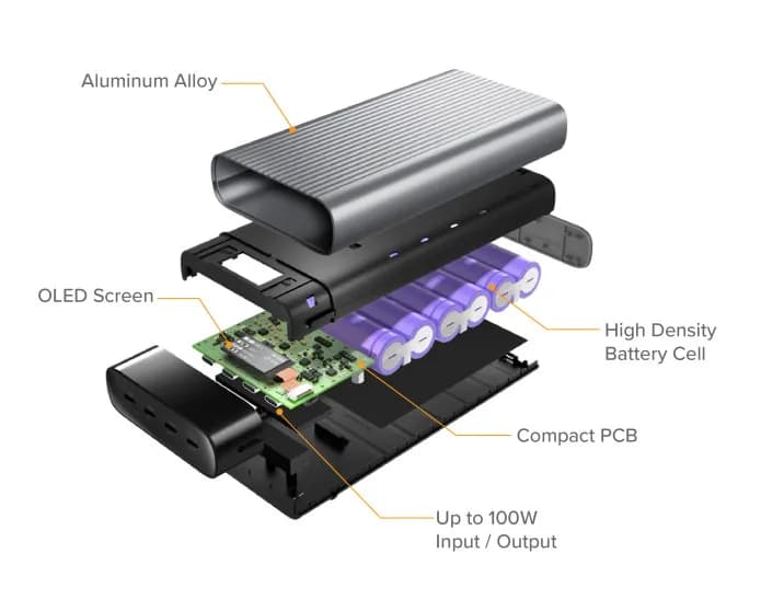 Pin sạc dự phòng 27000 mAh Type C PD 3.0 QC 4.0 245W HyperJuice HJ245B - Xám - Giá rẻ nhất hôm nay - Ảnh 18
