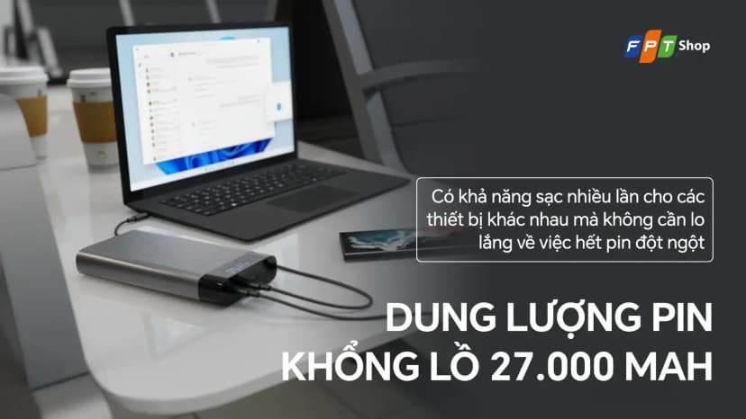 Pin sạc dự phòng 27000 mAh Type C PD 3.0 QC 4.0 245W HyperJuice HJ245B - Xám - Giá rẻ nhất hôm nay - Ảnh 35